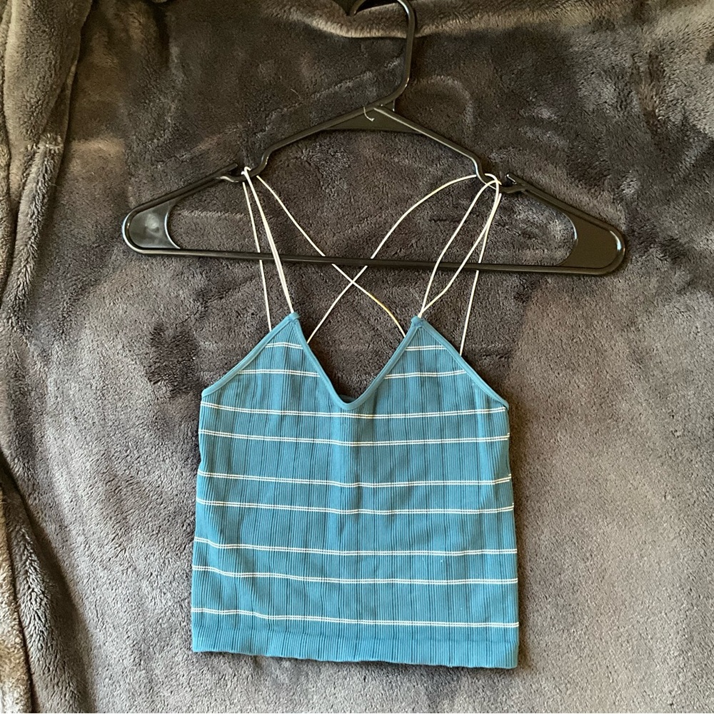 Tight fitting crop top with string straps